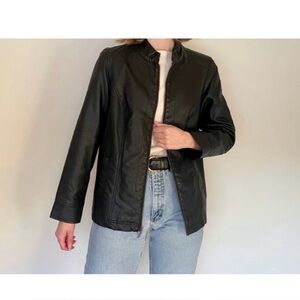 CJ BANKS Black Faux Leather Moto Jacket